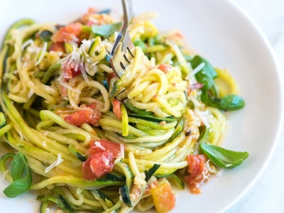 Guilt-Free Garlic Parmesan Zucchini Noodles Pasta Recipe - How to Make Zucchini Noodles