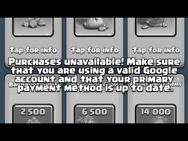 How to FIX: Purchases unavailable! Make sure that you are using a vaild Google account CLASH ROYALE