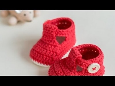 How to knit two colour baby booties (HINDI)