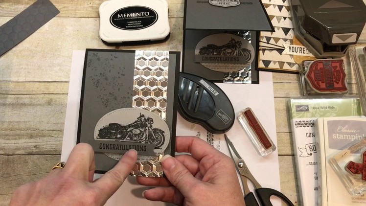 How to make 2 simple Masculine Cards with Stampin Up's One Wild Ride and Urban District