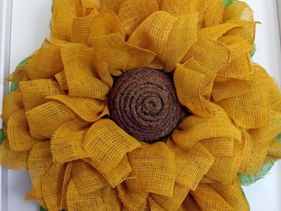 How to make a burlap sunflower wreath