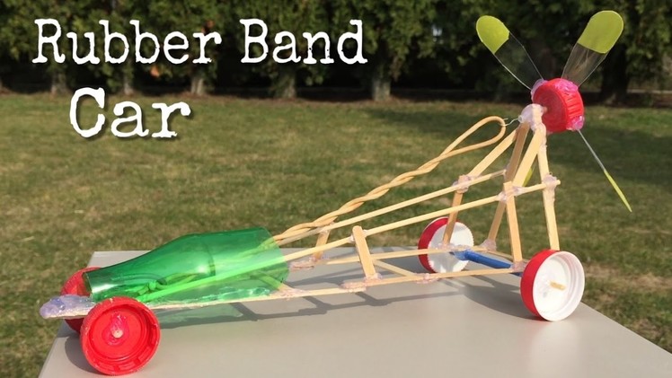 How to Make a Car - Rubber Band Powered Car Out of Coffee shop Sticks