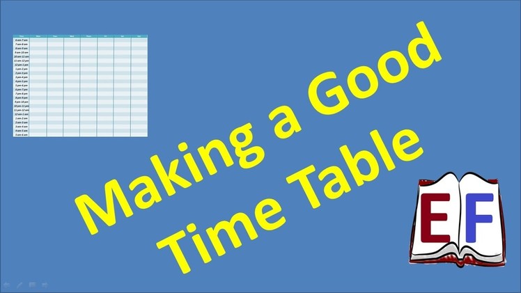 How to make a good Time Table for study