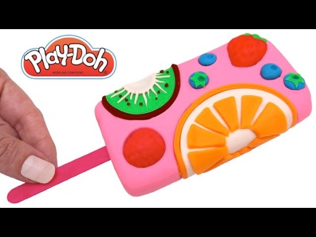 How to Make a Play Doh Fruit Ice Cream Popsicle & Learn Colors