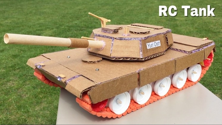 How to Make a Tank (Electric Car) Out of Cardboard - Remote Controlled Tank - M1 Abrams