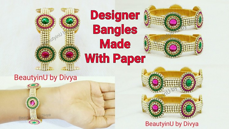 How to make Designer Bridal Silk Thread Bangles with Paper at Home | Silk Thread Jewellery |Tutorial