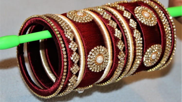 How to make designer silk thread Designer Bridal bangles at Home ||