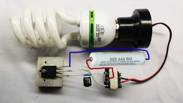 How to make easy inverter circuit 12V DC for Fluorescent Lamps at home