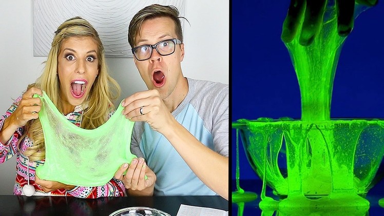 HOW TO MAKE GLOW IN THE DARK SLIME WITHOUT BORAX - (DAY 106)