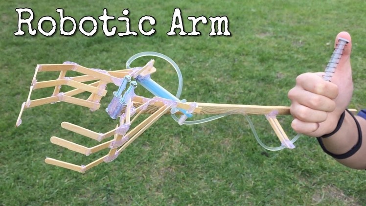 How to Make Hydraulic Powered Robotic Arm at Home from Coffe Shop Sticks and Syringe