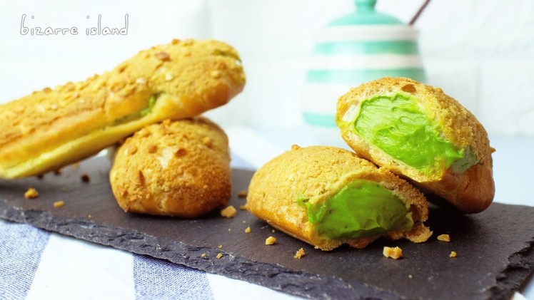 How to make Matcha Green Tea Crunchy Eclairs | d for delicious