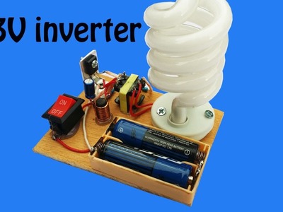 How to make mini inverter 3V circuit for fluorescent lamp at home