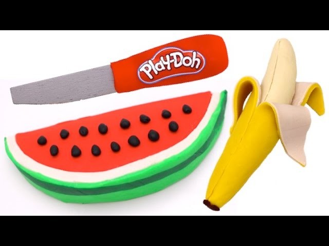 How to Make Play Doh Watermelon & Banana Fruit | Learn Colors