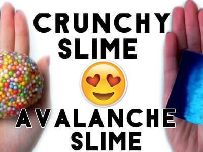 HOW TO MAKE SLIME WITHOUT BORAX, DETERGENT, CORNSTARCH! CRUNCHY SLIME AND AVALANCHE SLIME!!!