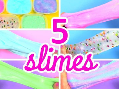 HOW TO MAKE SLIME WITHOUT BORAX! 5 AMAZING SLIMES!