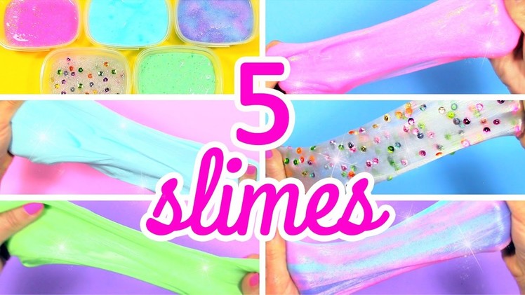 HOW TO MAKE SLIME WITHOUT BORAX! 5 AMAZING SLIMES!