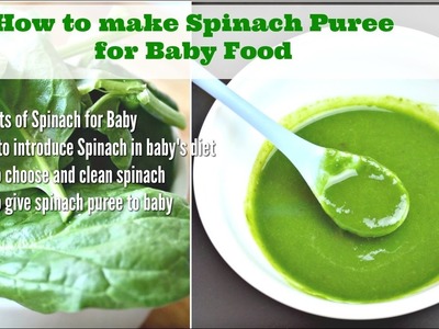 How to make spinach puree for baby| Benefits of Spinach for Baby (9 month+)