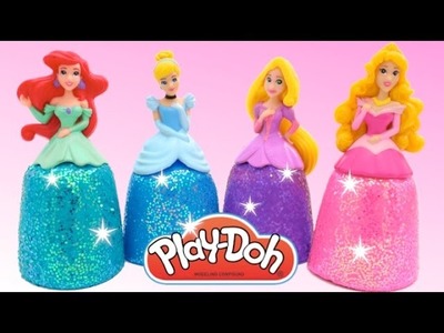 How to Make Super Glitter Play Doh Disney Princess Dresses Ariel Elsa Anna Magiclip RL