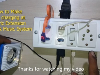 How to make USB charging At Electric Extension Board & Music System