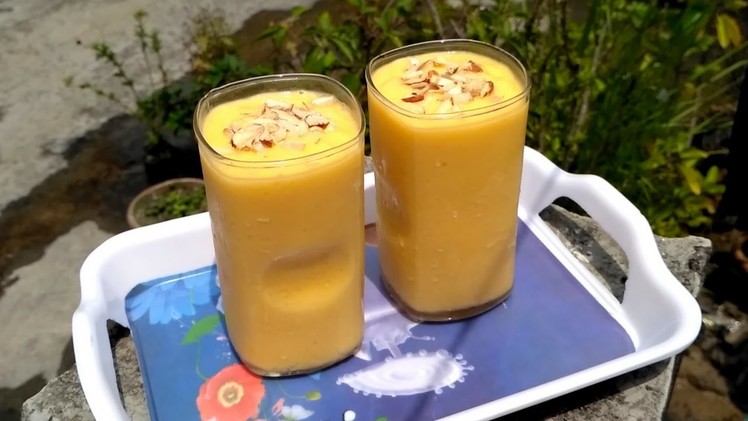 Mango Milkshake Recipe In Hindi - मैंगो मिल्क शेक--How to Make Mango Milkshake-मैंगो स्मूथी