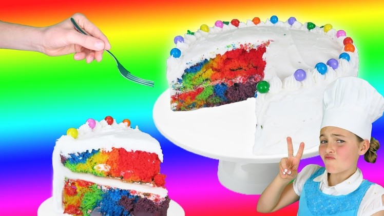 Rainbow Tie Dye Cake | How To Make Simple and Easy Tie Dye Cake | Chef Ava | Fun Baking| Kids  Video