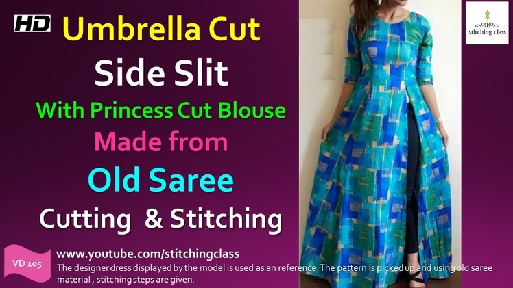 Umbrella Cut Side Slit Kurti With Princess Cut Blouse || How to Make Slit Kurti ||