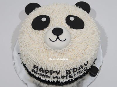 WITHOUT NOZZLE ! How to Make Birthday Cake Easy Panda - Cara Membuat Kue Ulang Tahun Yang Mudah