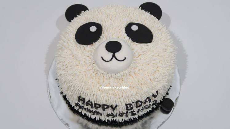 WITHOUT NOZZLE ! How to Make Birthday Cake Easy Panda - Cara Membuat Kue Ulang Tahun Yang Mudah
