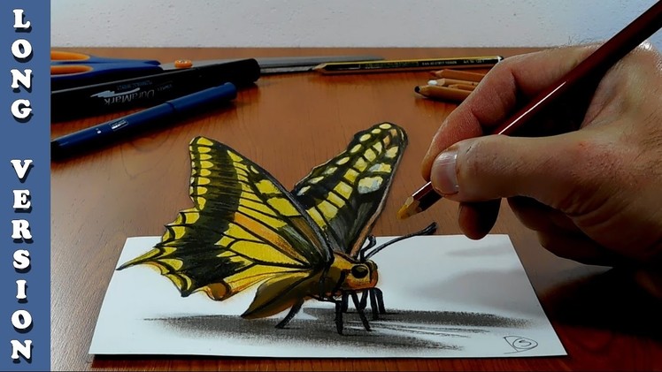 3D Trick Art on Paper, Butterfly, Long Version