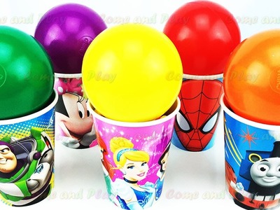 Balls Surprise Cups Disney Pixar Cars Toy Story Minnie Mouse Learn Colors Play Doh Ducks Fun Kids
