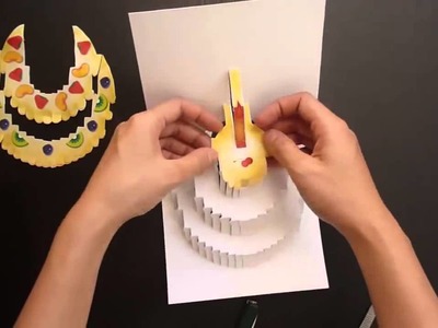 Birthday Cake Kirigami Pop Up Card Tutorial - Free Pattern - YouTube