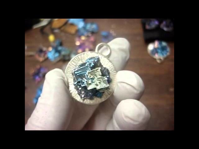 Bismuth Crystal Jewelry Showcase