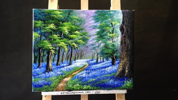 Bluebells in the New Forest - Acrylic lessons