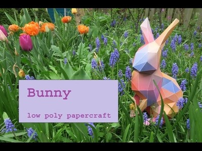 Bunny low poly papercraft