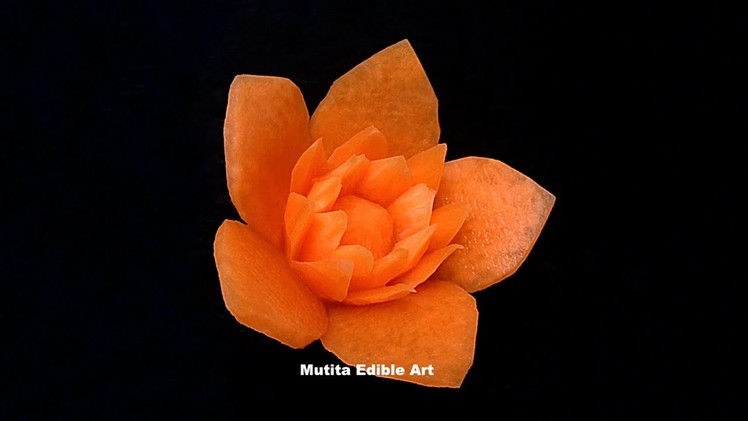 Carrot | Lotus Flower | Intermediate Lesson 52 | Mutita Edible Art Of Fruit And Fegetable Carving Vi