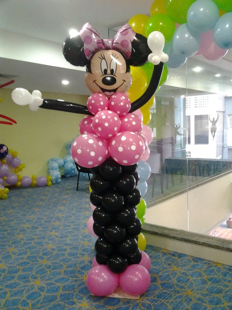 Como hacer una minnie con globos. how to make minnie mouse ballon