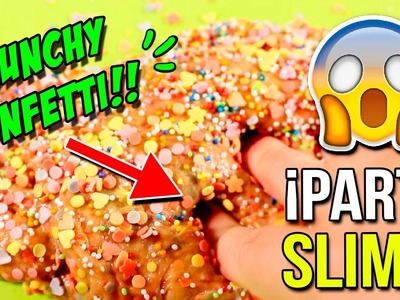 CRUNCHY Confetti PARTY SLIME!! Nueva RECETA ¡¡SLIME Crujiente!! ✅  Top Tips & Tricks en 1 minuto