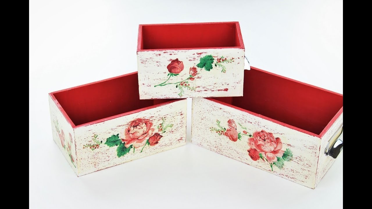 Decoupage wooden boxes - Fast & Easy Tutorial -DIY