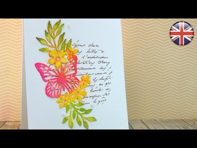 Die cut faux watercoloring. Clean and simple card. Tutorial. ENGLISH