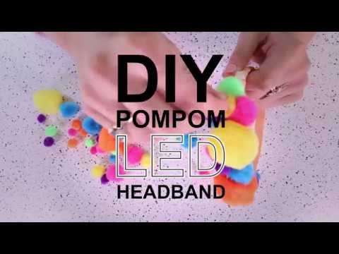 DIY Easy Pom Pom LED Headband