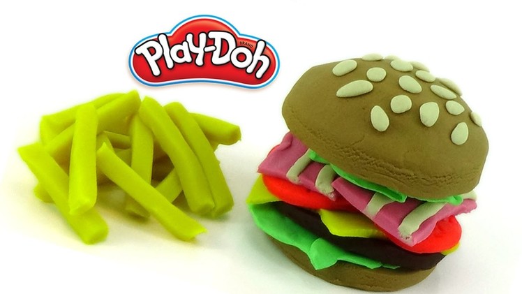DIY Play Doh Hamburger - Kid Learn Make A Hamburger Together (Surprise Toys - Creation)
