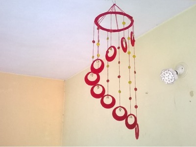 DIY Wind Chime || wall hanging using woolen || room decoration idea
