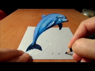 Drawing Dolphin in 3D, Artistic Graphic