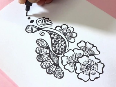 Easy Henna Mehndi Design.Doodle