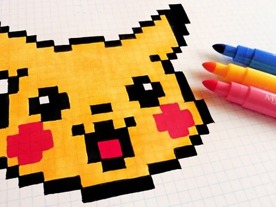 Handmade Pixel Art - How To Draw Cute Pikachu #pixelart