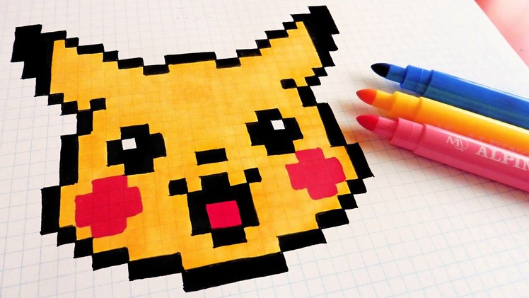 Handmade Pixel Art - How To Draw Cute Pikachu #pixelart