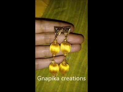 How to do silk thread bail earrings in home easyway