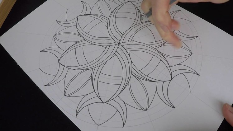 How to draw Crescents mandala - original pattern