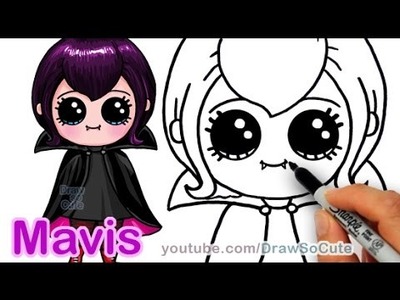 How to Draw Mavis Hotel Transylvania Vampire Girl Cute step by step