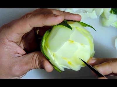 HOW TO MAKE A ROSE ON ZUCCHINI - J. Pereira Arte Carving Fruits and Vegetables